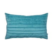 Capa para Almofada Drapeada Line em Veludo Retangular Azul Turquesa Capa para Almofada Drapeada Line em Veludo Retangular Azul Turquesa