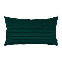Capa para Almofada Drapeada Line em Veludo Retangular Verde Escuro