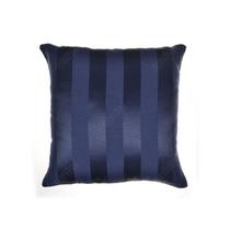 Capa Para Almofada Em Tecido Jacquard Azul Marinho Listrado
