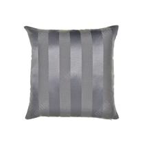 Capa Para Almofada Em Tecido Jacquard Cinza Chumbo Listrado