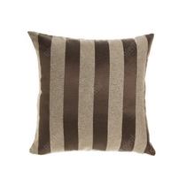 Capa Para Almofada Em Tecido Jacquard Marrom E Bege Listrado Capa Para Almofada Em Tecido Jacquard Marrom E Bege Listrado