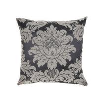 Capa Para Almofada Em Tecido Jacquard Preto E Cru Medalhão Capa Para Almofada Em Tecido Jacquard Preto E Cru Medalhão