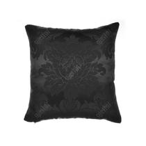 Capa Para Almofada Em Tecido Jacquard Preto Medalhão Capa Para Almofada Em Tecido Jacquard Preto Medalhão