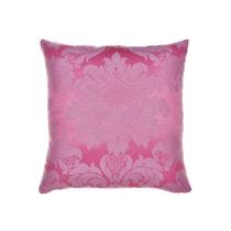 Capa Para Almofada Em Tecido Jacquard Rosa Pink Chiclete Medalhão