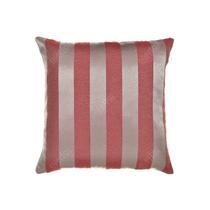 Capa Para Almofada Em Tecido Jacquard Vermelho Com Dourado Listrado