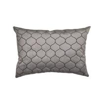 Capa para Almofada em Veludo Bordado Supreme Retangular Cinza