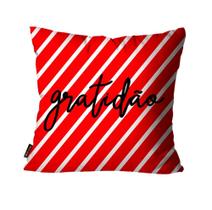 Capa para Almofada Gratidão Vermelho - 45x45