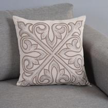 Capa Para Almofada Grécia 1 Peça 45cm X 45cm 60% Algodão - 40% Poliéster Tecido Jacquard Com Zíper - Cáqui