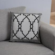 Capa para Almofada Grécia Dupla Face 45 x 45cm Tecido Jacquard com Zíper