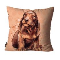 Capa para Almofada Mdecore Dachshund Bege