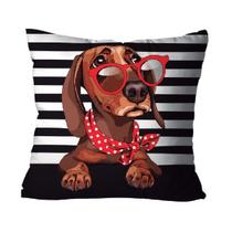 Capa para Almofada Mdecore Dachshund Preto e Cinza
