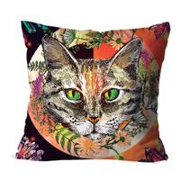 Capa para Almofada Mdecore Gato Colorida