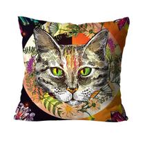 Capa para Almofada Mdecore Gato Colorida