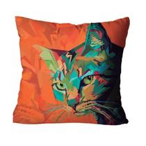 Capa para Almofada Mdecore Gato Laranja