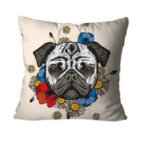 Capa Para Almofada Mdecore Pets 45x45cm - Pug Off White