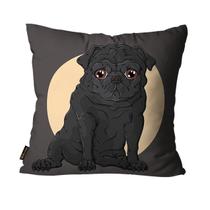 Capa para Almofada Mdecore Pug Chumbo
