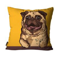 Capa para Almofada Mdecore Pug Mostarda