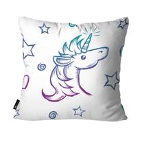 Capa Para Almofada Mdecore Unicórnio Branco - 35x35cm