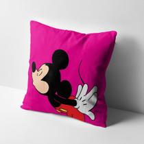 Capa Para Almofada Personalizada Mickey e Minnie 01 Peça Decorativa Com Ziper Para Sala e Quarto