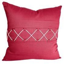 Capa para almofada quadrada - boho - detalhes em macramê