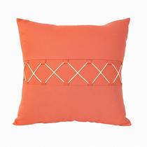 Capa para almofada quadrada - boho - em algodão 100% - detalhes em macramê
