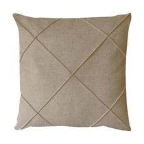 Capa para Almofada Quadrada Drapeada em Linho Cru