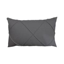 Capa para Almofada Retangular 30x50cm Linho Drapeada Lisa Cinza Grafite Dud Almofadas