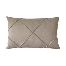 Capa para Almofada Retangular Drapeada em Linho Cru