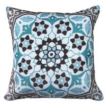Capa para Almofada Sarja Estampadas Tons de Turquesa 45x45