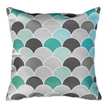 Capa para Almofada Sarja Estampadas Tons de Turquesa 45x45