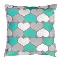 Capa para Almofada Sarja Estampadas Tons de Turquesa 45x45
