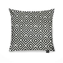 Capa para Almofada Tecido Estampado Quadrado Preto D'Rossi Capa para Almofada Tecido Estampado Quadrado Preto D'Rossi