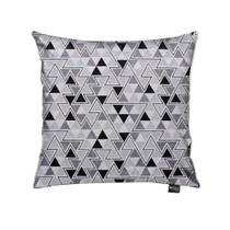 Capa Para Almofada Tecido Triângulo Preto e Cinza D96