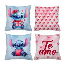 Capa Para Almofadas Personagem Lilo Stitch Casal Kit C/4 un