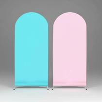 Capa Para Arco Romano Dupla Face Rosa Bebê - Azul Claro