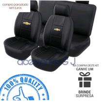 capa para banco completo em couro preto para p corsa hatch 2009