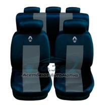 capa para banco de carro em couro cor preto/cinza Sandero 2018 capa para banco de carro em couro cor preto/cinza Sandero 2018