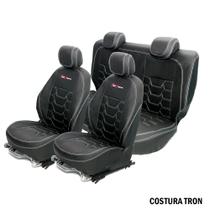 Capa para Banco de Couro Costura Tron Fiat Novo Uno 2014 encosto Removivel - AutoXtreme
