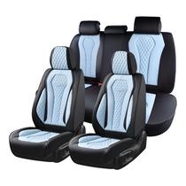 Capa para Bancos de Carro Coverado Conjunto Completo Azul em Couro Luxuoso