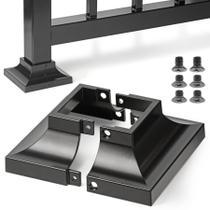 Capa para base de poste de deck Epcee 2" em alumínio preto Capa para base de poste de deck Epcee 2" em alumínio preto