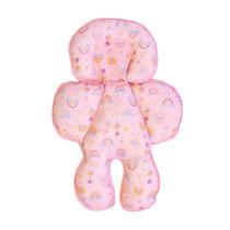 Capa para Bebê Conforto Bublim Petit com Proteção de Pescoço - Arco Íris Rosa