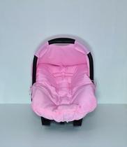 Capa Para Bebe Conforto Com Capota MicroPercal 200 Fios 2 Peças Acolchoada Rosa - POLYBABY