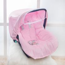 Capa para Bebê Conforto com Capota Solar 4 peças Rosa - AVM Enxovais