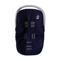 Capa Para Bebê Conforto Coroa Luxo Azul Marinho