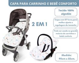 Capa para bebê conforto e carrinho-multiuso-enxoval
