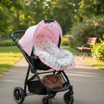 Capa Para Bebe Conforto Galzerano Cosco Burigotto FLORAL ROSA BEGE