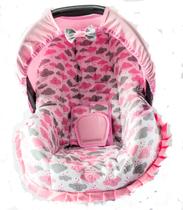 Capa Para Bebê Conforto Nuvem Rosa Nova Multimarcas