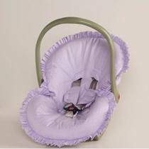 Capa para Bebê Conforto Poá Lilás + Protetor de Cinto 02 Peças - Happy Baby