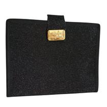 Capa para Bíblia com Botão Magnético Preta Glitter Brilhosa Luxo Capa para Bíblia com Botão Magnético Preta Glitter Brilhosa Luxo