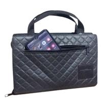 Capa para Bíblia Média com Alça e Zíper com Bolso Externo Estilo Bolsa - Preto Fosco n 11